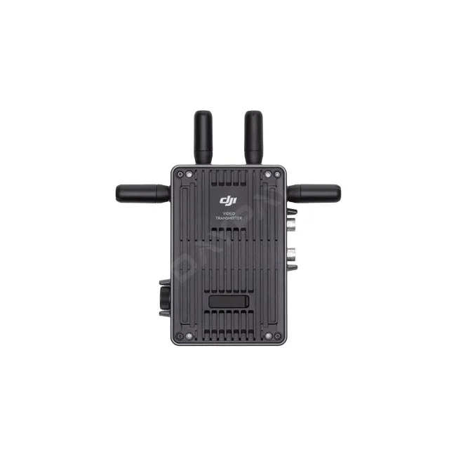 DJI Transmission ビデオトランスミッターの本体正面、アンテナ装着状態