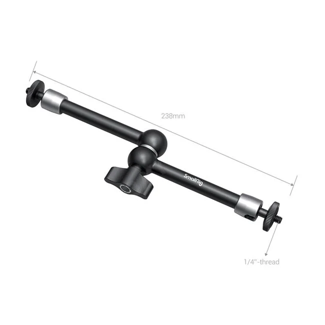 SmallRig 9.5" Monitor Arm 全長と1/4インチネジの寸法・構造がわかる製品画像