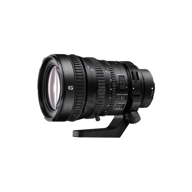 Sony FE PZ 28-135mm F4 G レンズ本体の側面と操作部、三脚座