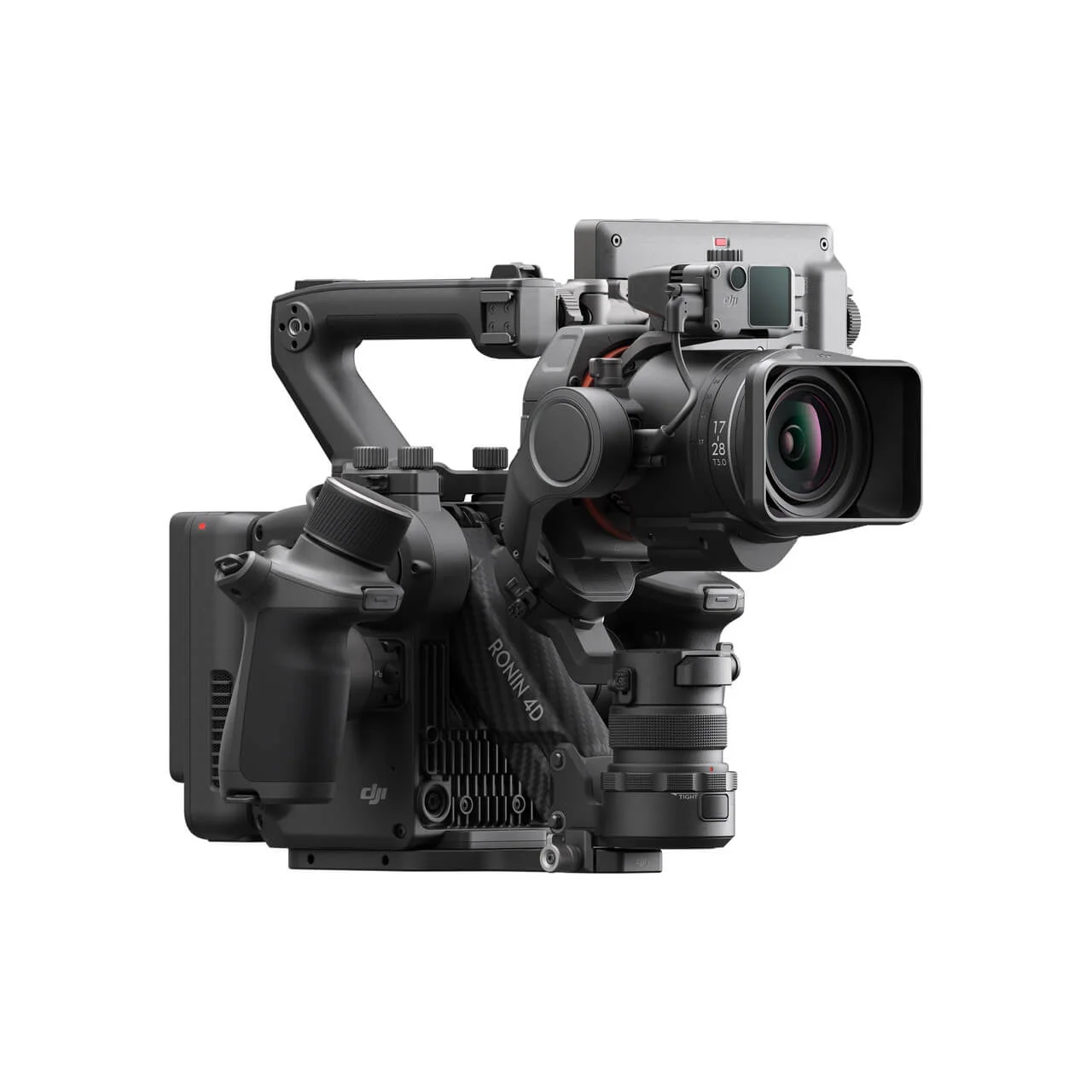 DJI Ronin 4D-8K 本体側面と4軸ジンバル・レンズ構成