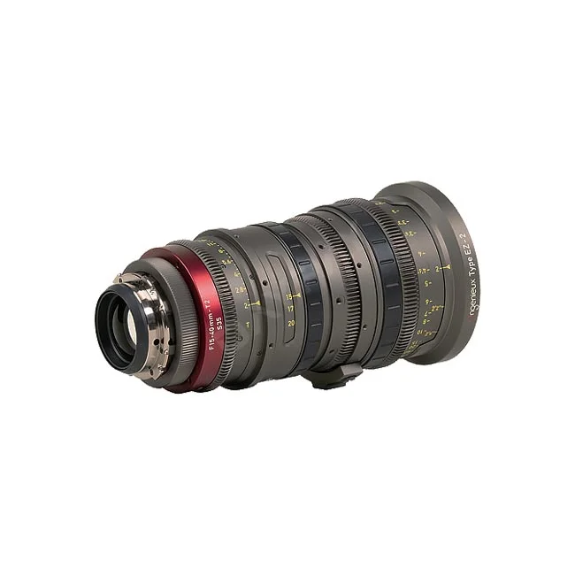 Angenieux Zoom EZ-2 22-60mm T3 のマウント側・鏡筒の操作部と目盛りが確認できる斜めからの製品外観