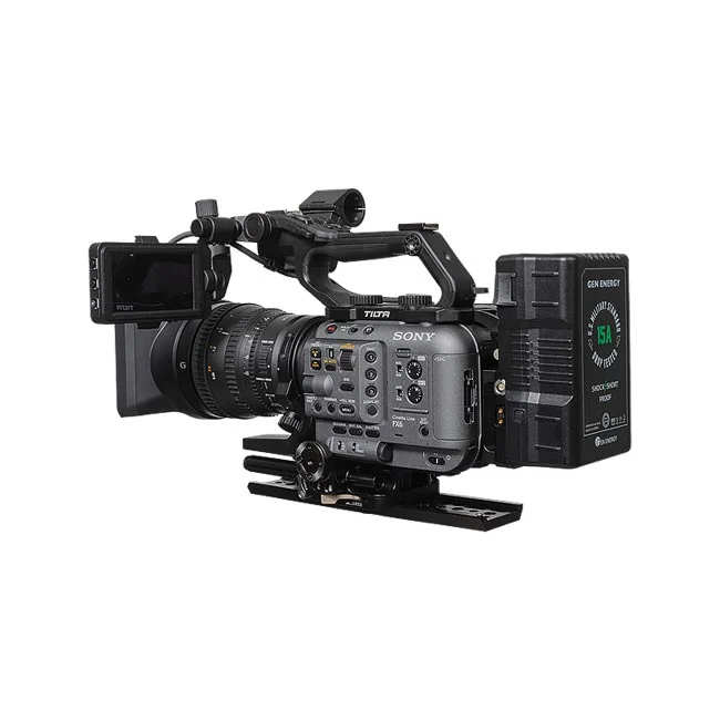 Sony FX6 V-Mount Cage Set 右側面・操作部とVマウントバッテリー装着状態