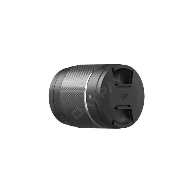 DJI DL 18mm F2.8 LS ASPH レンズ本体（前面レンズキャップ装着状態）