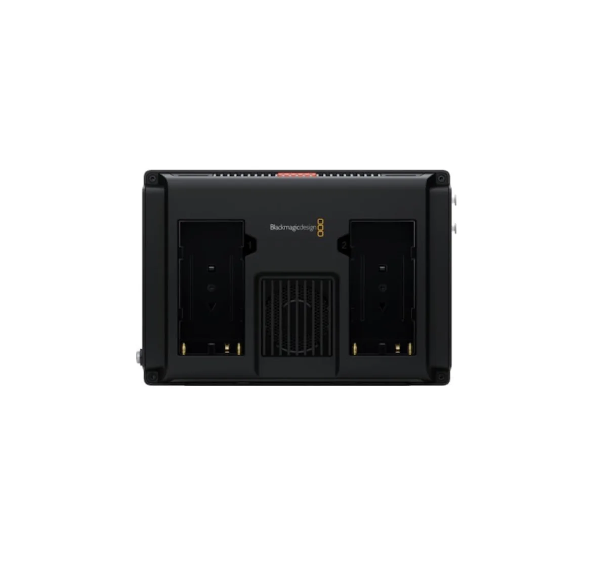 Blackmagic Video Assist 7” 12G HDR 背面バッテリーマウントと冷却ファン部