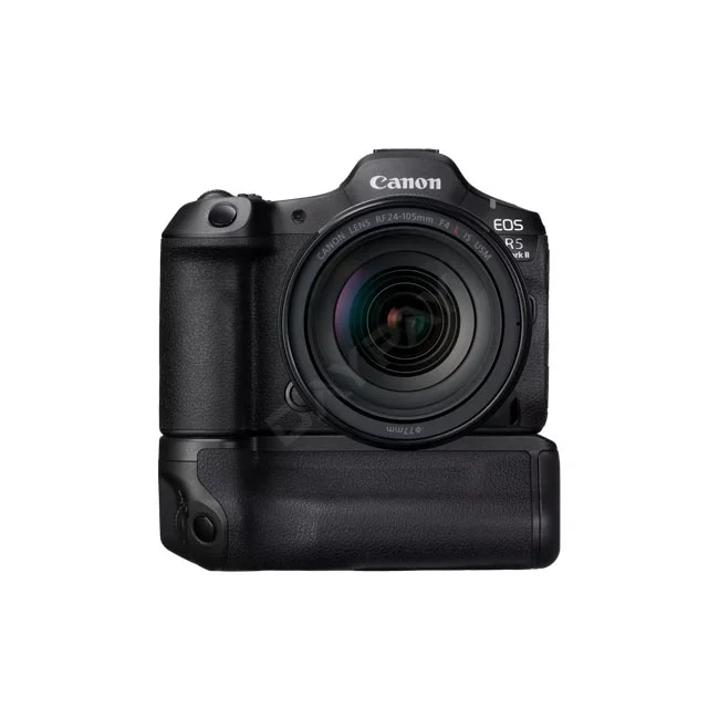 Canon BG-R20 バッテリーグリップを装着したカメラの正面全体像