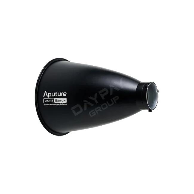 Aputure STORM 1000c/1200x 15°リフレクターの側面外観、Bowens ProLockマウント部分と本体のロゴ表記を示す撮影機材レンタル製品画像。デイペイレンタル｜DAYPAY RENTAL