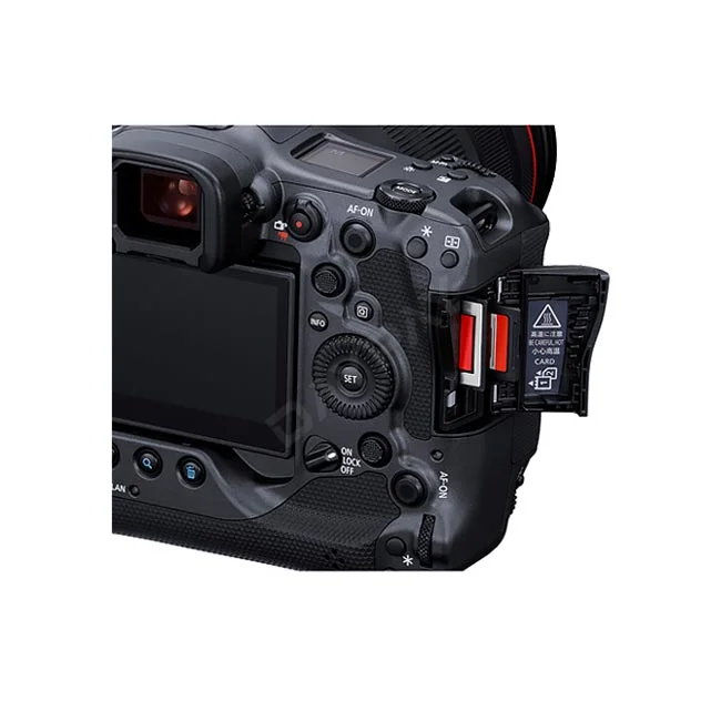 Canon EOS R3 背面およびメモリーカードスロット部