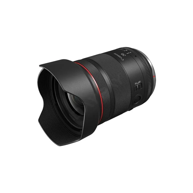 Canon RF20mm F1.4 L VCM レンズ本体(花形フード装着状態)