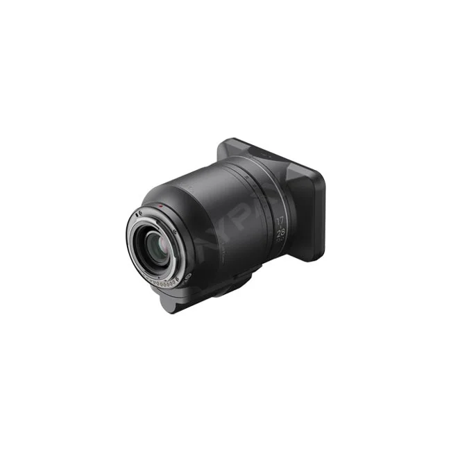 DJI DL PZ 17-28mm T3.0 ASPH レンズのマウント側と側面（焦点距離表示）の角度からの外観