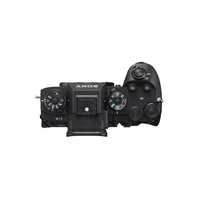 Sony α1 II 上面図（操作ダイヤル・ボタン・シュー部分）