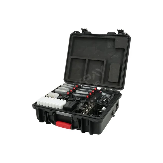 Aputure MC Pro 8-Light Kit ケースを開いた状態で付属品や収納状態がわかる全体像