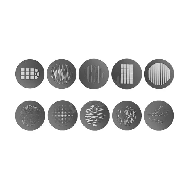 Aputure Spotlight Max 10-Piece Gobo Kitに付属する10枚のゴボパターン一覧