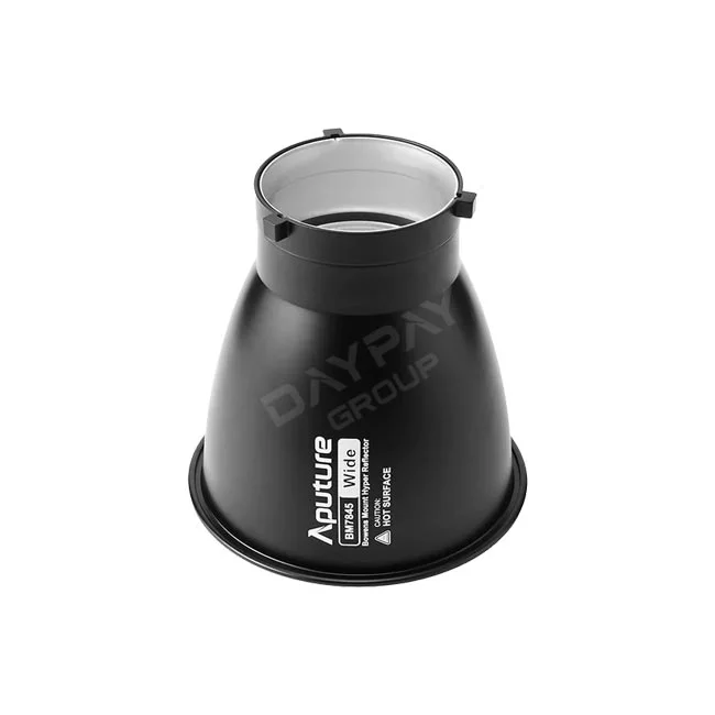 Aputure STORM 1000c/1200x用45°リフレクターの外観とマウント部の斜めからのアングル
