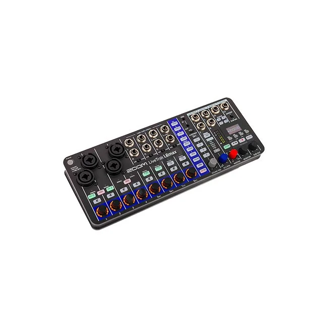 ZOOM LiveTrak L6max デジタルミキサーの全体と操作パネル