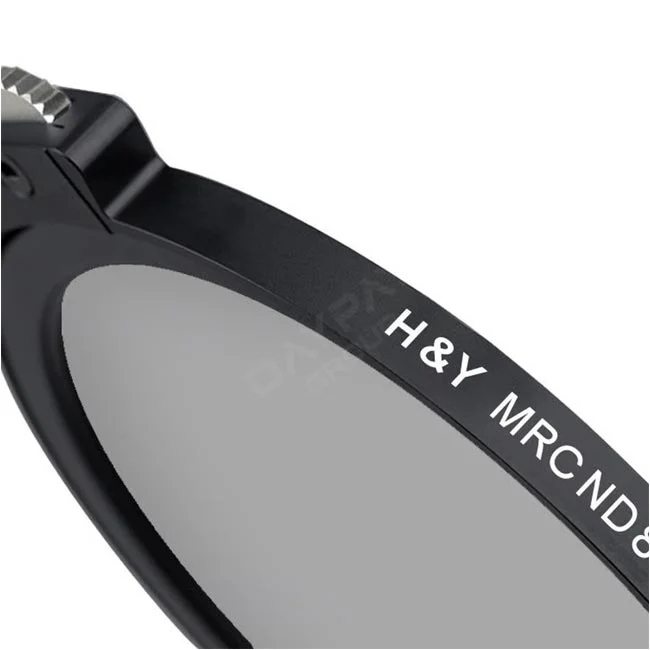 H&Y 100mm Drop-In CPL/NDフィルターのロゴや型番表記部分のクローズアップ