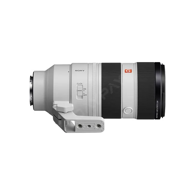 デイペイレンタル｜DAYPAY RENTALのカメラレンタルで提供するSony FE 70-200mm F2.8 GM OSS IIの側面全体と三脚座、スイッチ部分が確認できる撮影機材レンタルの商品画像