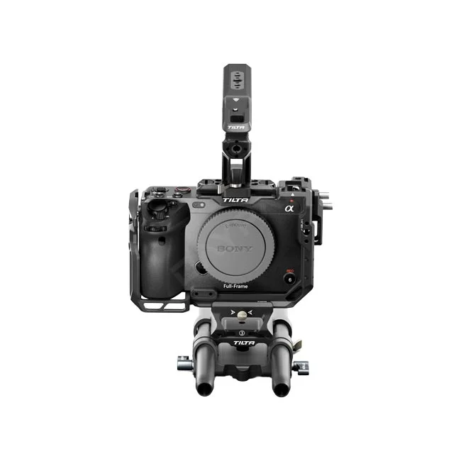 Sony FX3A Cage Full Set 正面（カメラボディとTILTA製ケージ・トップハンドル・ベースプレートの装着状態）