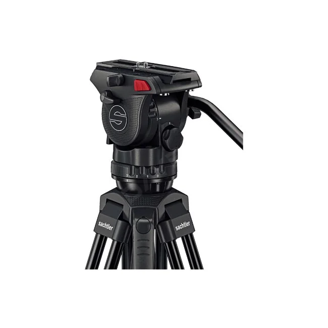 Sachtler Ace M GS MK II 雲台部と三脚上部の操作部・パンハンドル