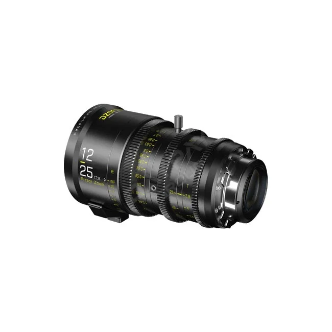 DZOFILM Pictor 12-25mm T2.8 シネマズームレンズの側面とマウント部を示す詳細画像。撮影機材レンタル・カメラレンタルならデイペイレンタル｜DAYPAY RENTAL