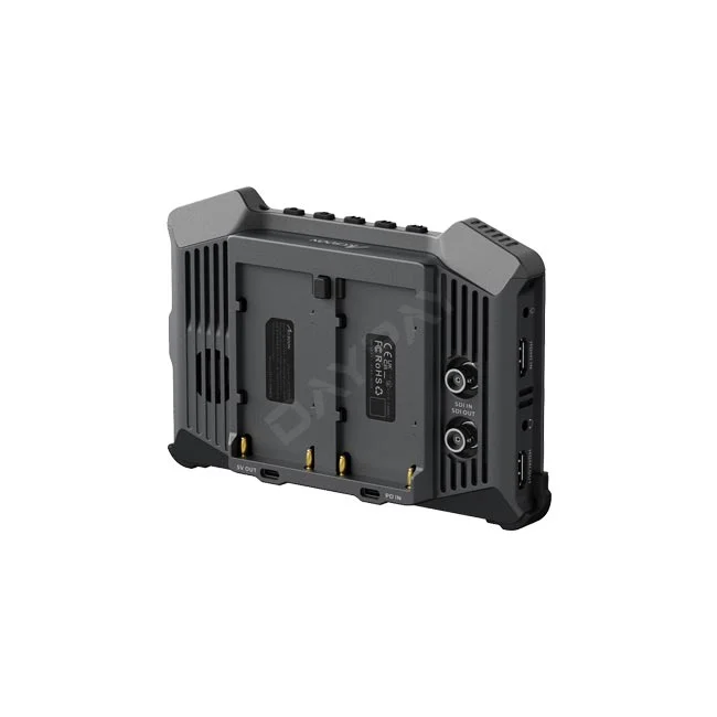 Accsoon CineView M7 背面の端子部とバッテリーマウント