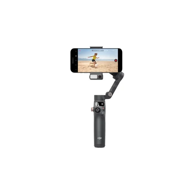 DJI Osmo Mobile 7P スマートフォン装着時の正面と操作部