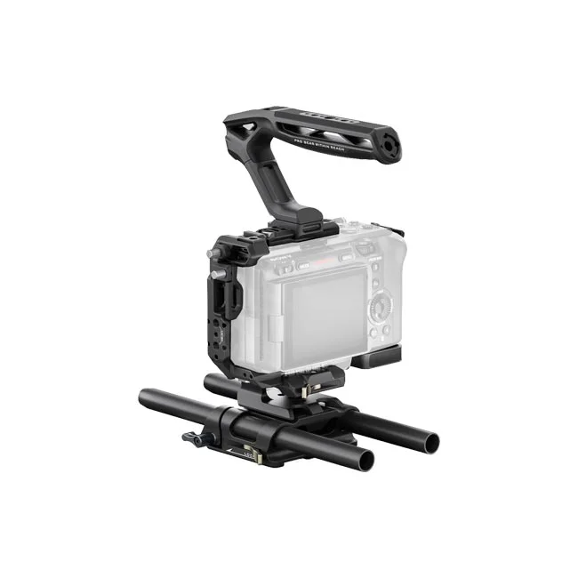 Tilta Camera Cage for FX3 上面・背面側からの角度、トップハンドルおよびロッドベース装着状態