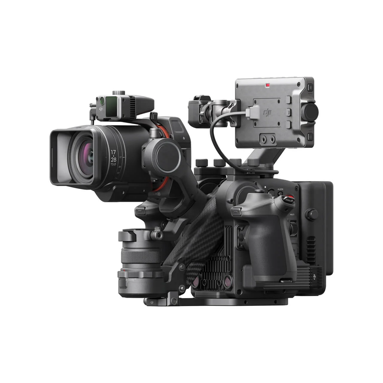 DJI Ronin 4D-8K 全体像（右側面、モニター・LiDAR・レンズ装着状態）