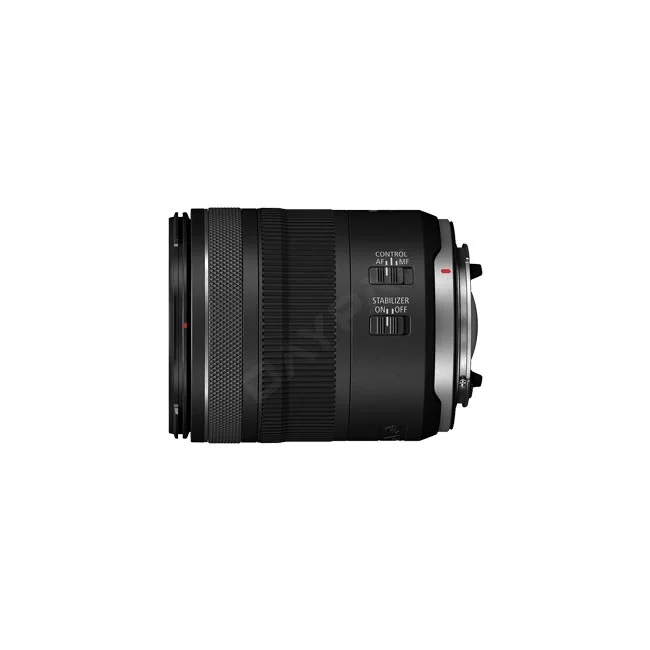 Canon RF16-28mm F2.8 IS STM 側面スイッチ部（CONTROL/AF/MF切換スイッチとSTABILIZERスイッチ）