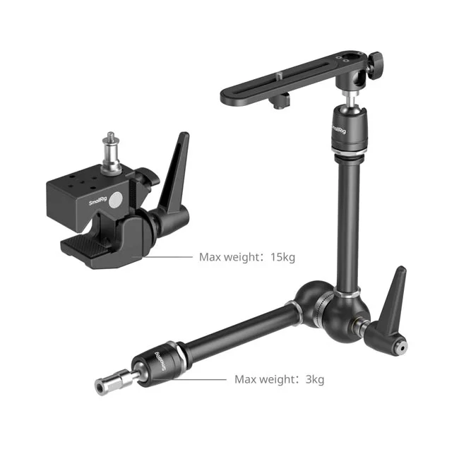 SmallRig 4862 Super Clamp Magic Arm Kitの全体像とスーパークランプ・マジックアームの構成