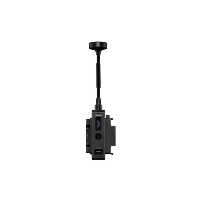 Teradek Bolt 6 XT Max RX 受信機の正面端子・アンテナ部の様子