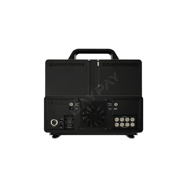 SmallHD Cine 13 背面端子部とファン、ハンドル