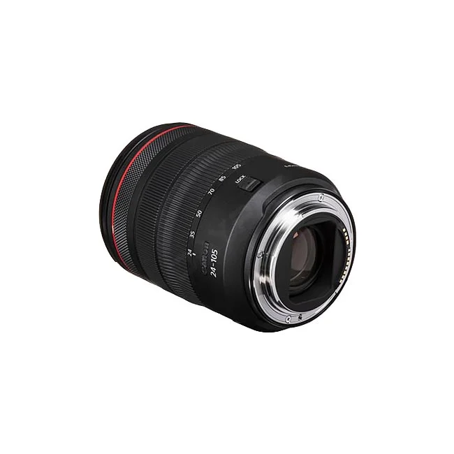 キヤノン Canon RF24-105mm F4L IS USM ズームレンズのマウント側斜めからの外観（デイペイレンタル｜DAYPAY RENTALの撮影機材レンタル）