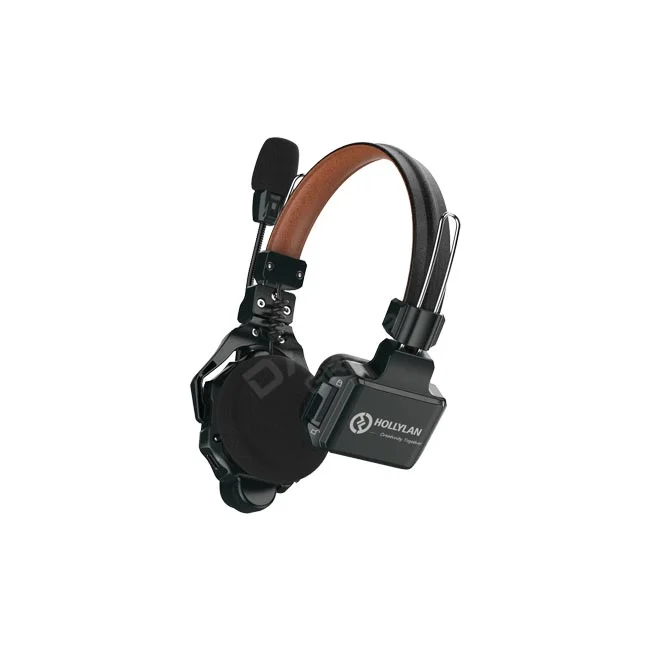 Hollyland Solidcom C1 Pro ワイヤレスインターカムヘッドセットの本体、マイク、バッテリー部分の側面・斜めからの外観