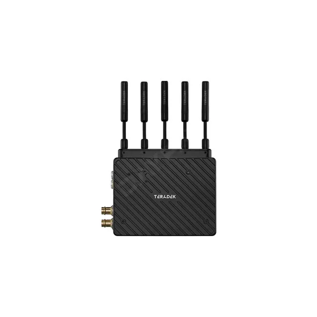 Teradek Bolt 6 XT1500 RX 本体正面と5本のアンテナ