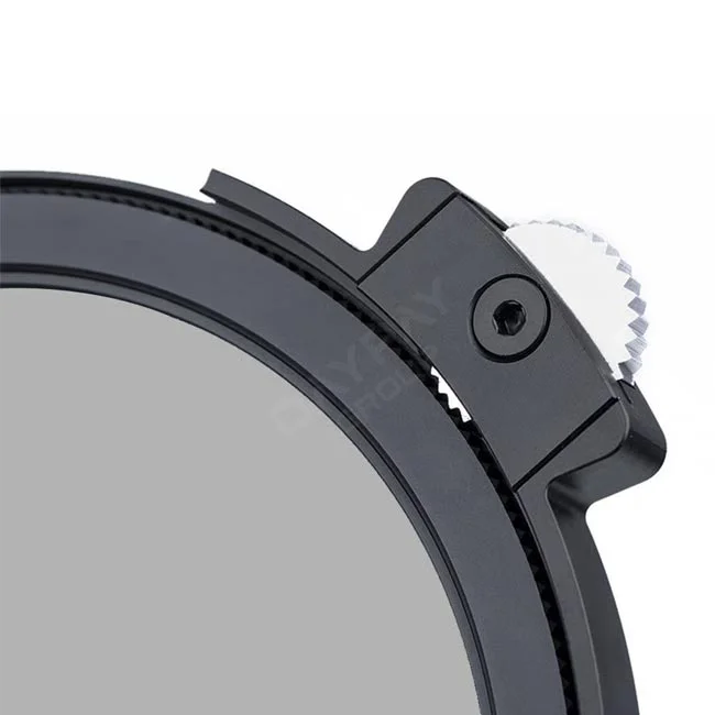 H&Y 100mm Drop-In CPL/ND フィルターの操作ダイヤル部分のクローズアップ