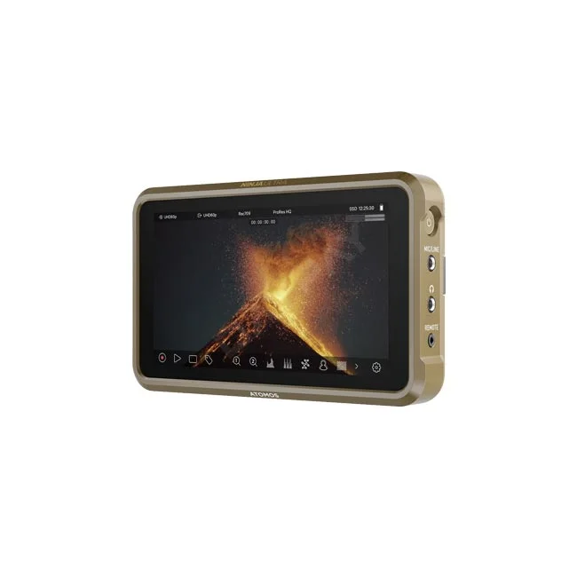 Atomos Ninja ULTRA 正面ディスプレイと右側面端子