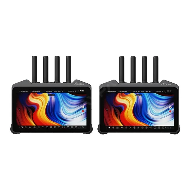 Accsoon CineView M7 Pro 本体正面とアンテナ