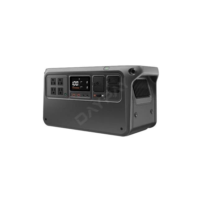 DJI Power 1000 V2 正面・側面の端子とディスプレイ部