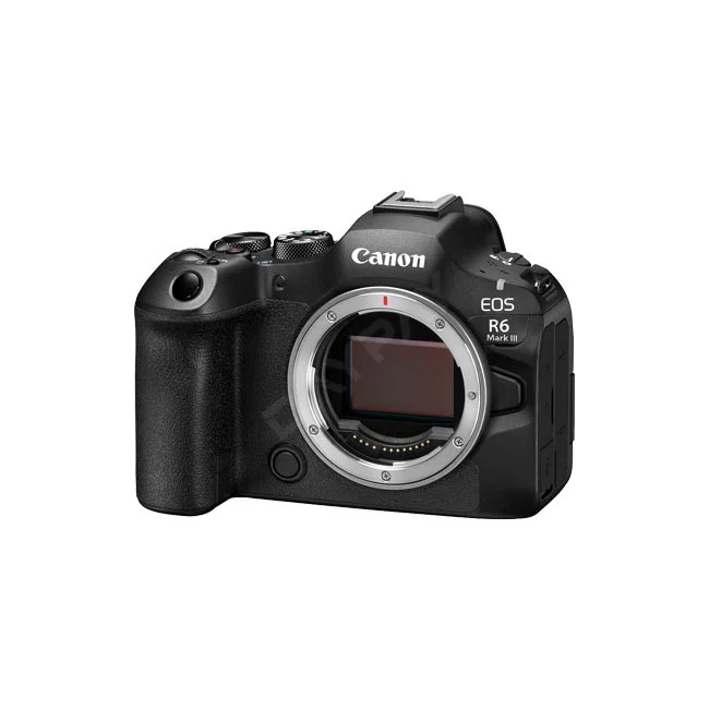 Canon EOS R6 Mark III ボディ正面、マウント部と操作系