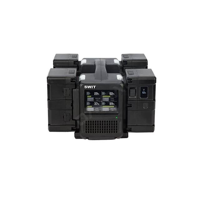 Swit PC-P461B B-Mountバッテリーチャージャー 正面ディスプレイと充電状態表示