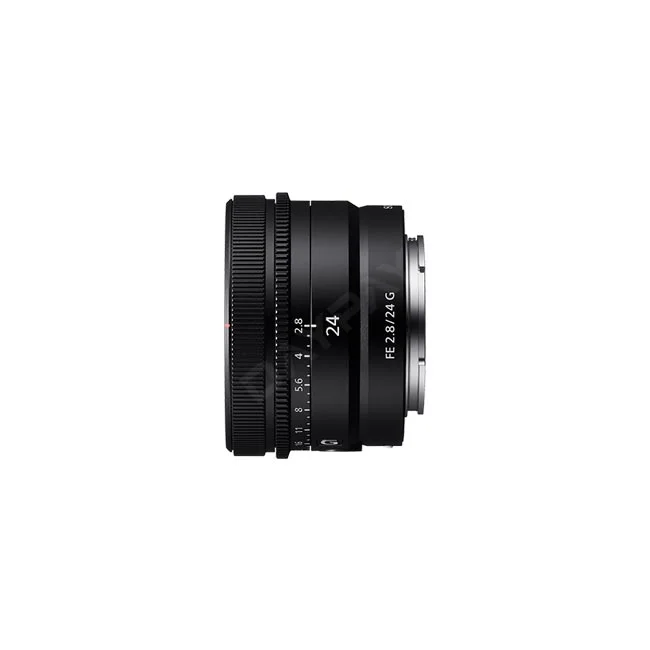 Sony FE 24mm F2.8 G レンズの側面と操作リング（絞りリング、フォーカスリング）