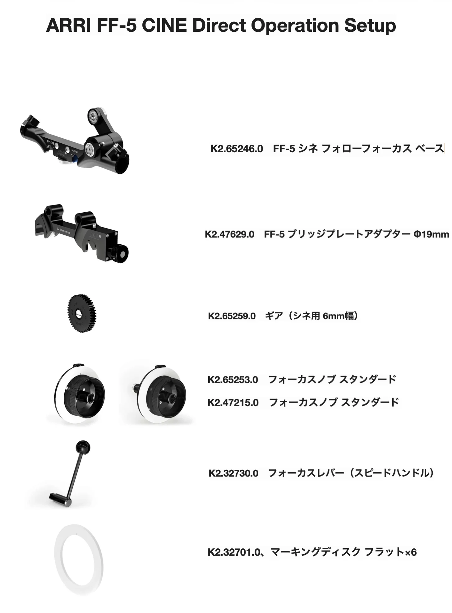 ARRI FF-5 CINE Direct Operation Setupの仕様画像 2