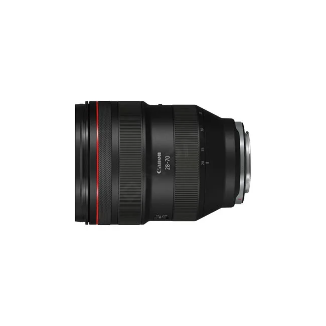キヤノンの交換レンズ「Canon RF28-70mm F2L USM」の本体外観。デイペイレンタル｜DAYPAY RENTALのカメラレンタル・撮影機材レンタルでご利用いただけます。