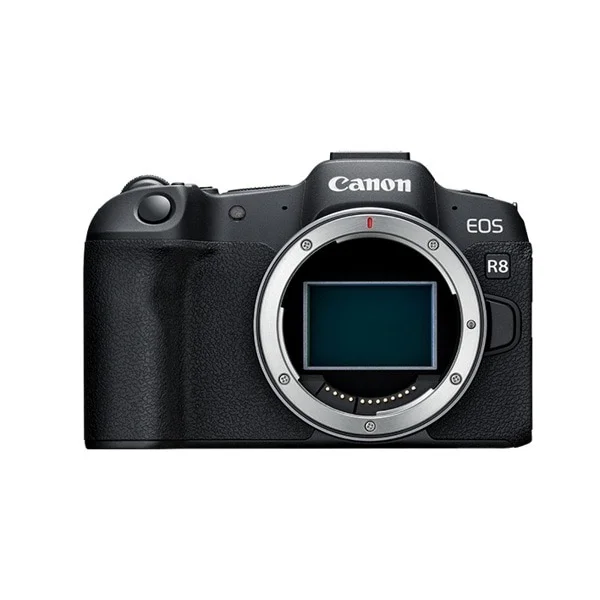 デイペイレンタル｜DAYPAY RENTALで提供するカメラレンタル用のCanon EOS R8ボディ正面の撮影機材レンタル画像