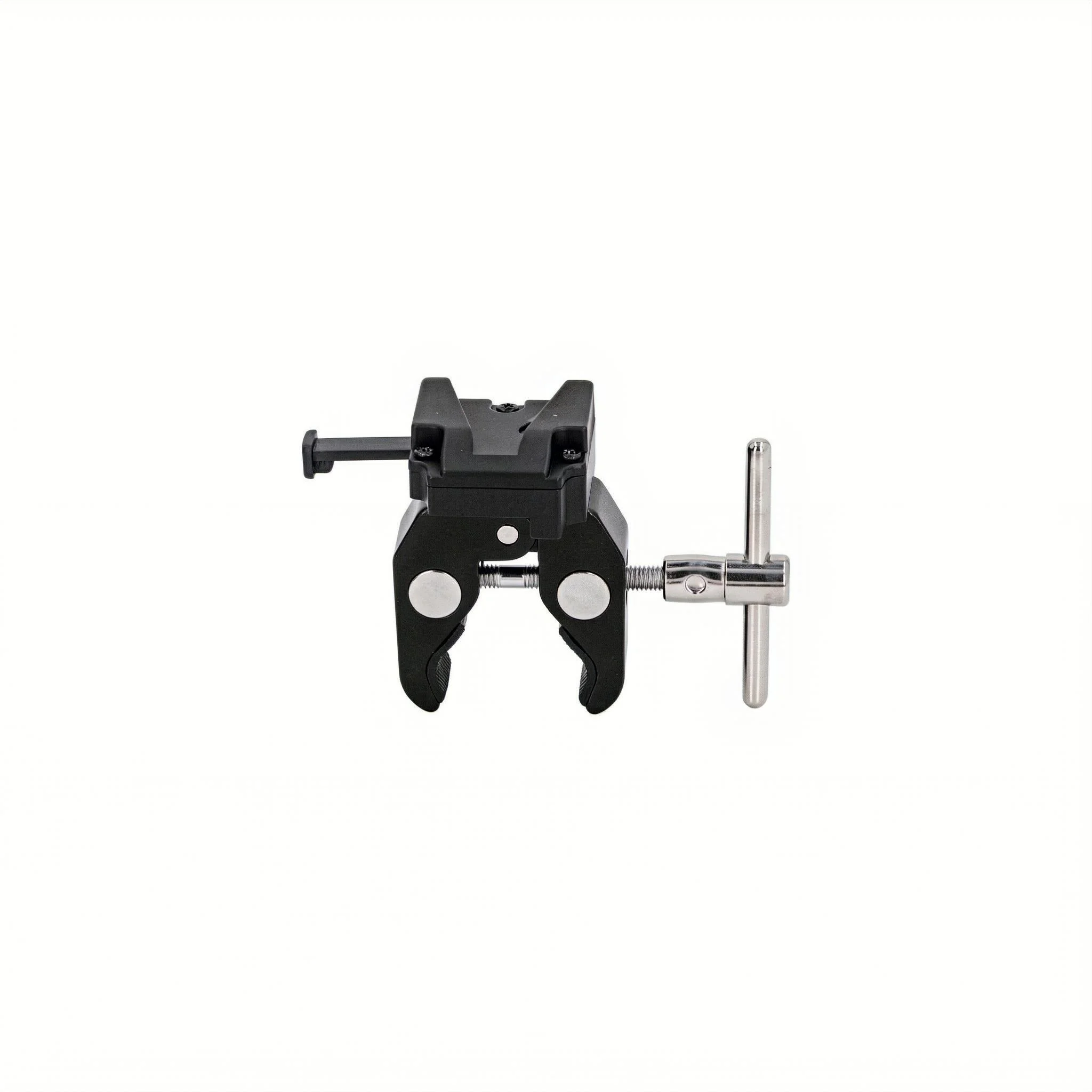 ETC Nano Clamp with V-mountの撮影機材レンタル。Vマウントバッテリー固定用クランプの形状が分かる製品画像。デイペイレンタル｜DAYPAY RENTAL