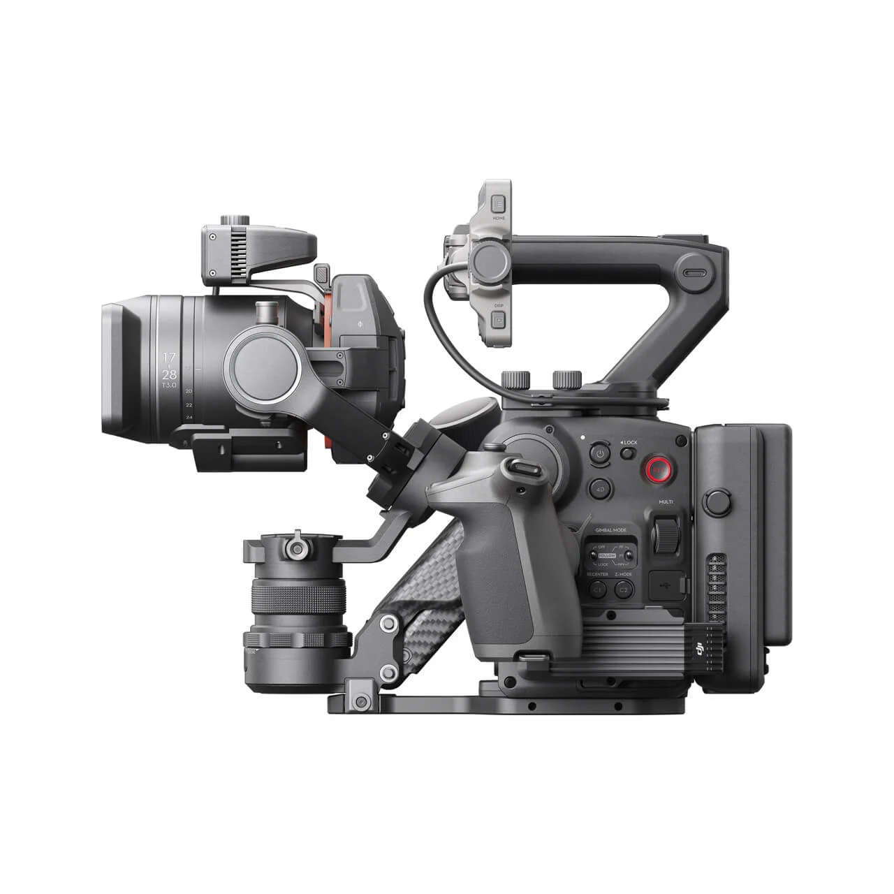 DJI Ronin 4D-8K 本体とモニター、レンズが一体となったシネマカメラの全体像