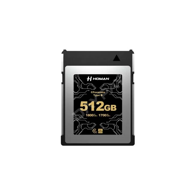 Homan CFexpress Card Type B 512GBの撮影機材レンタル商品画像。デイペイレンタル｜DAYPAY RENTALで提供するカメラレンタル用のCFexpress Type Bメモリーカード。