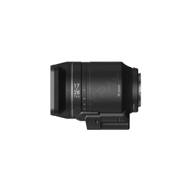 デイペイレンタル｜DAYPAY RENTALで提供するDJI DL PZ 17-28mm T3.0 ASPHレンズの側面からの外観。カメラレンタルや撮影機材レンタルに適したプロ用シネマレンズです。
