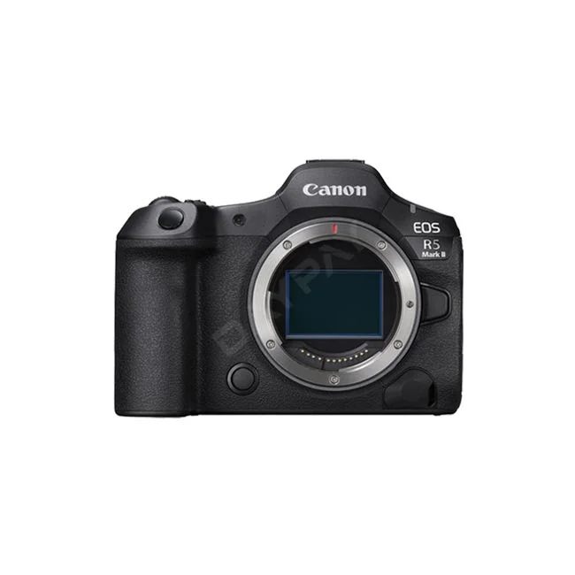 デイペイレンタル｜DAYPAY RENTALのカメラレンタルでご利用いただけるCanon EOS R5 Mark IIの本体正面の製品画像。撮影機材レンタルとしての機材確認用。