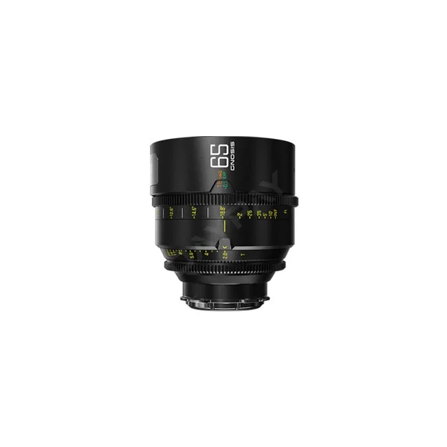 デイペイレンタル｜DAYPAY RENTALで取り扱うDzofilm Gnosis 65mm T2.8 Macroシネマレンズの製品画像。撮影機材レンタル向けのマクロレンズ本体を正面から捉えた外観。